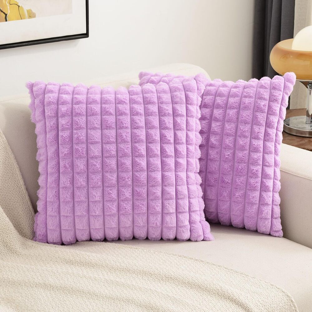 7643 Purple Decorative Throw Pillow Covers 14x14 Inch Set of 2,Square
